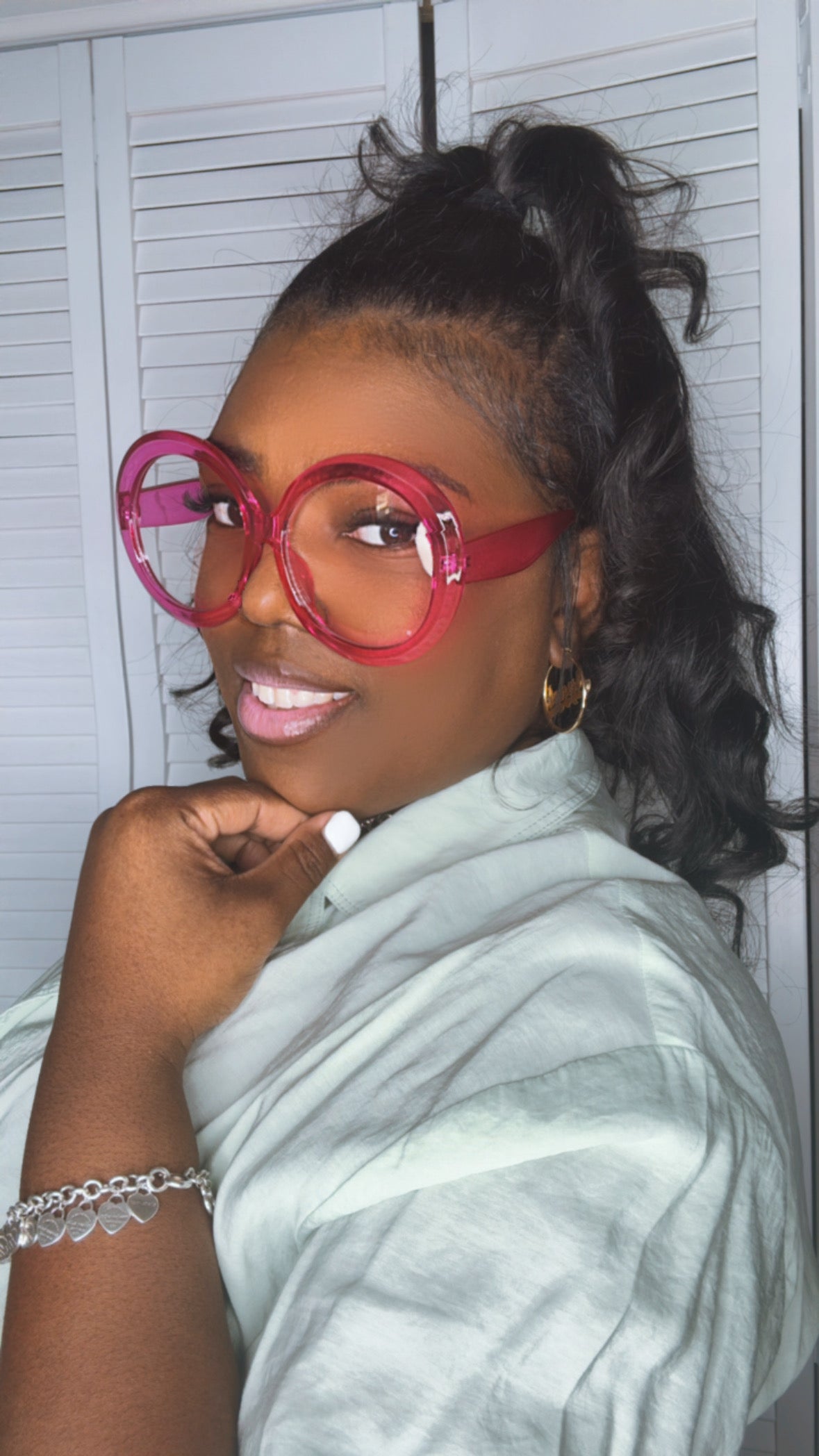 She Stylish Oversized Clear Lens Frames