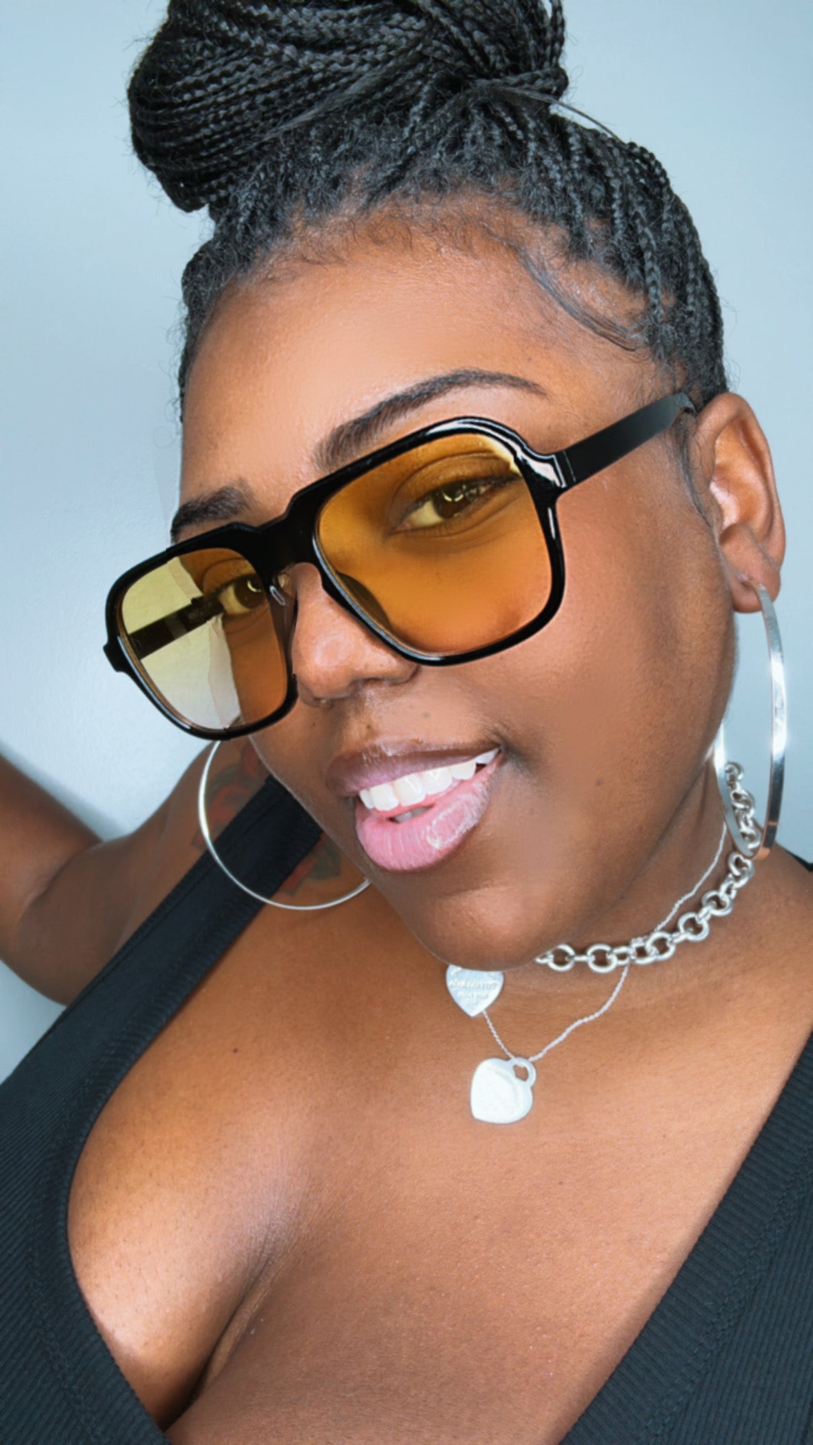 Retro Aviator Color Lens Sunglasses