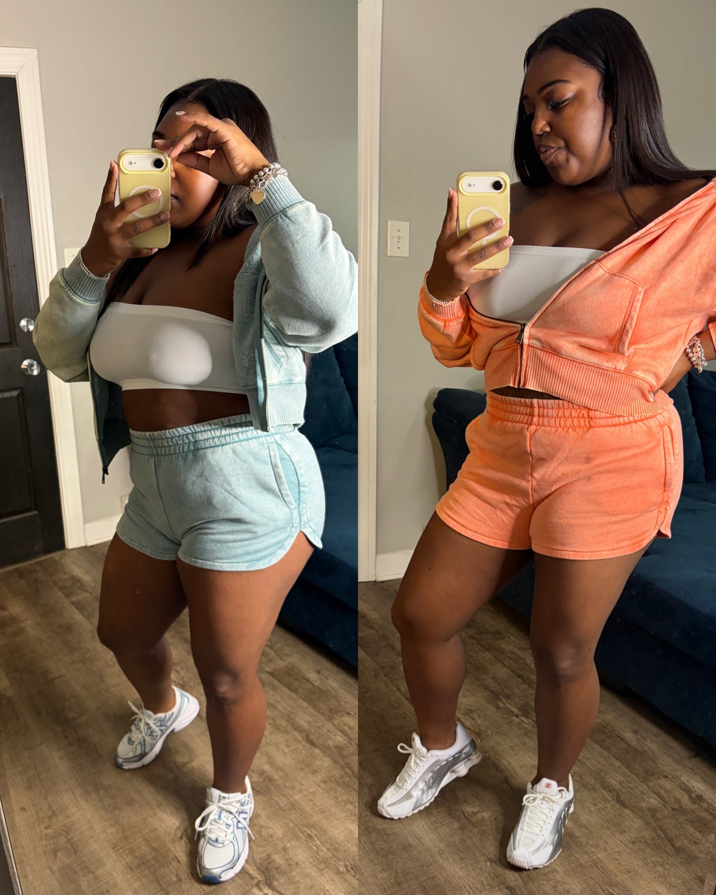 3 Piece Acid Wash Hoodie Set