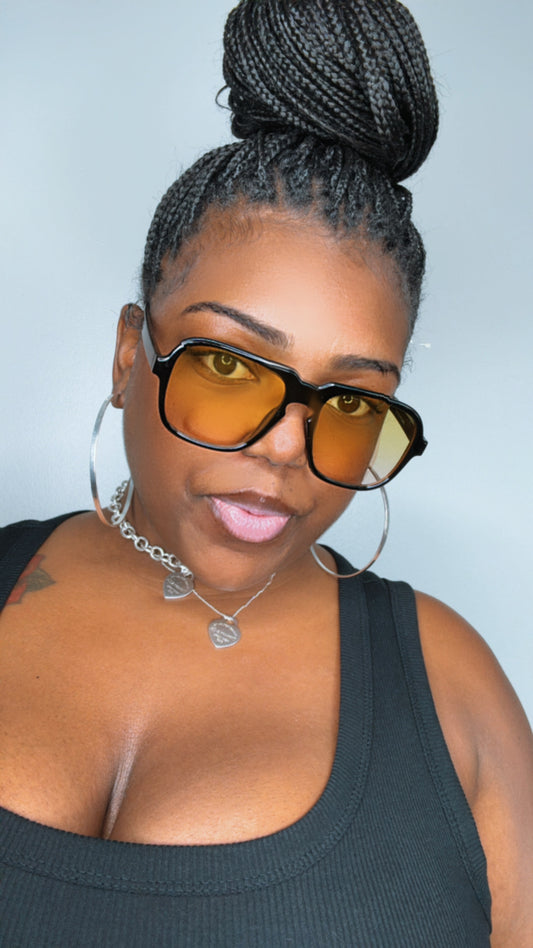 Retro Aviator Color Lens Sunglasses