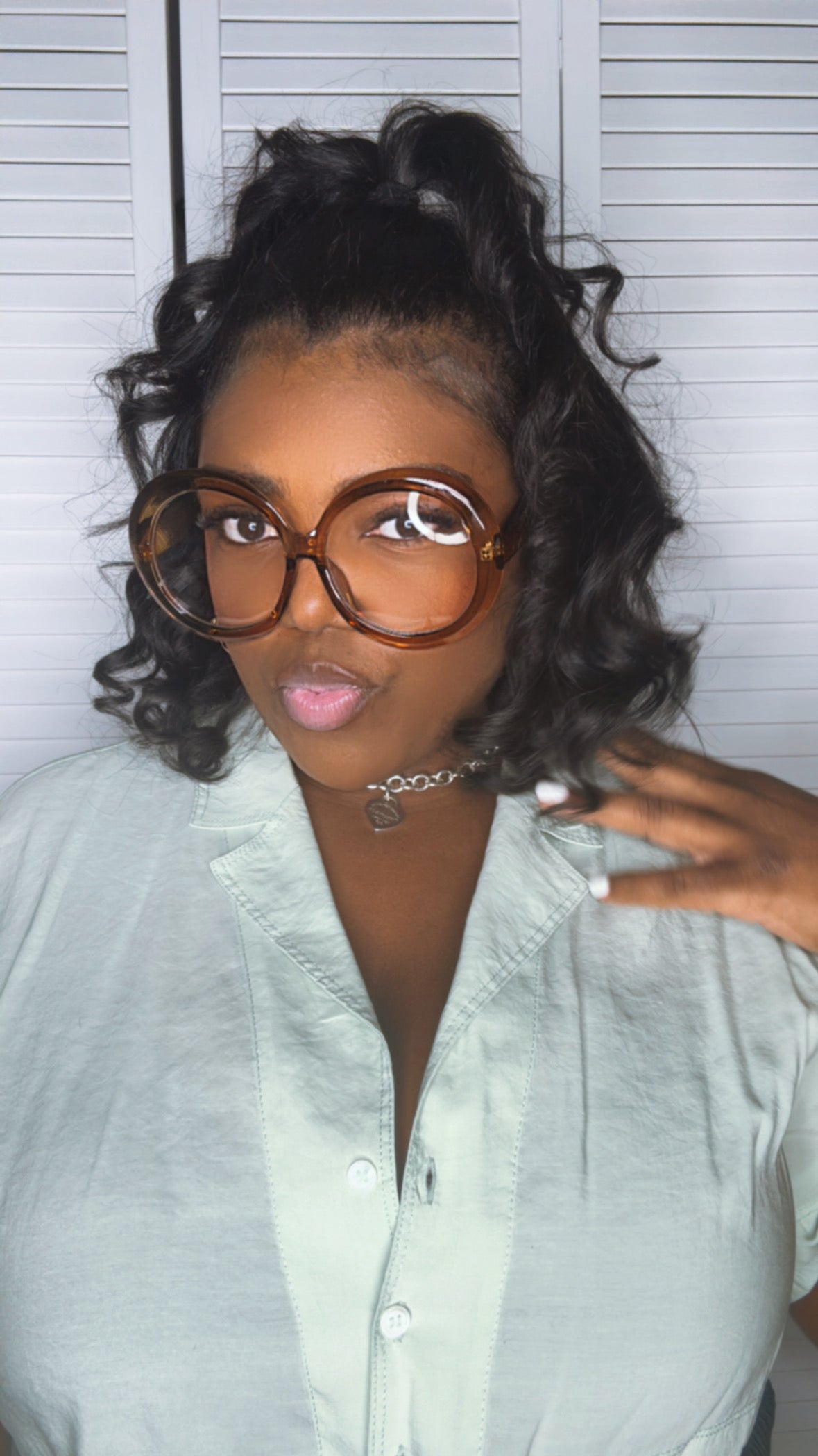 She Stylish Oversized Clear Lens Frames