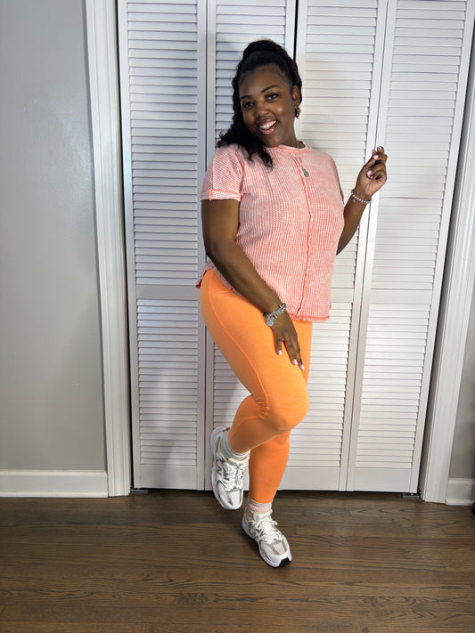 Orange 2 Piece Legging Set