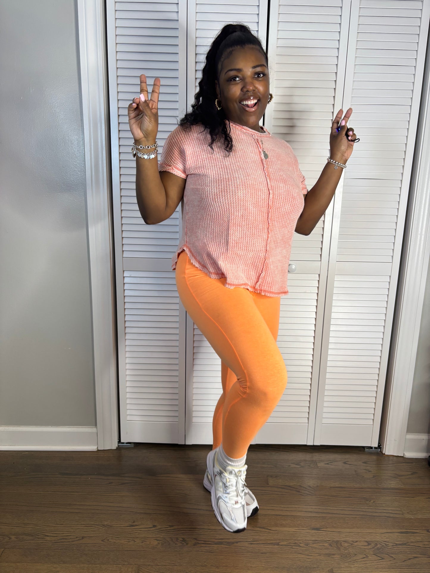 Orange 2 Piece Legging Set
