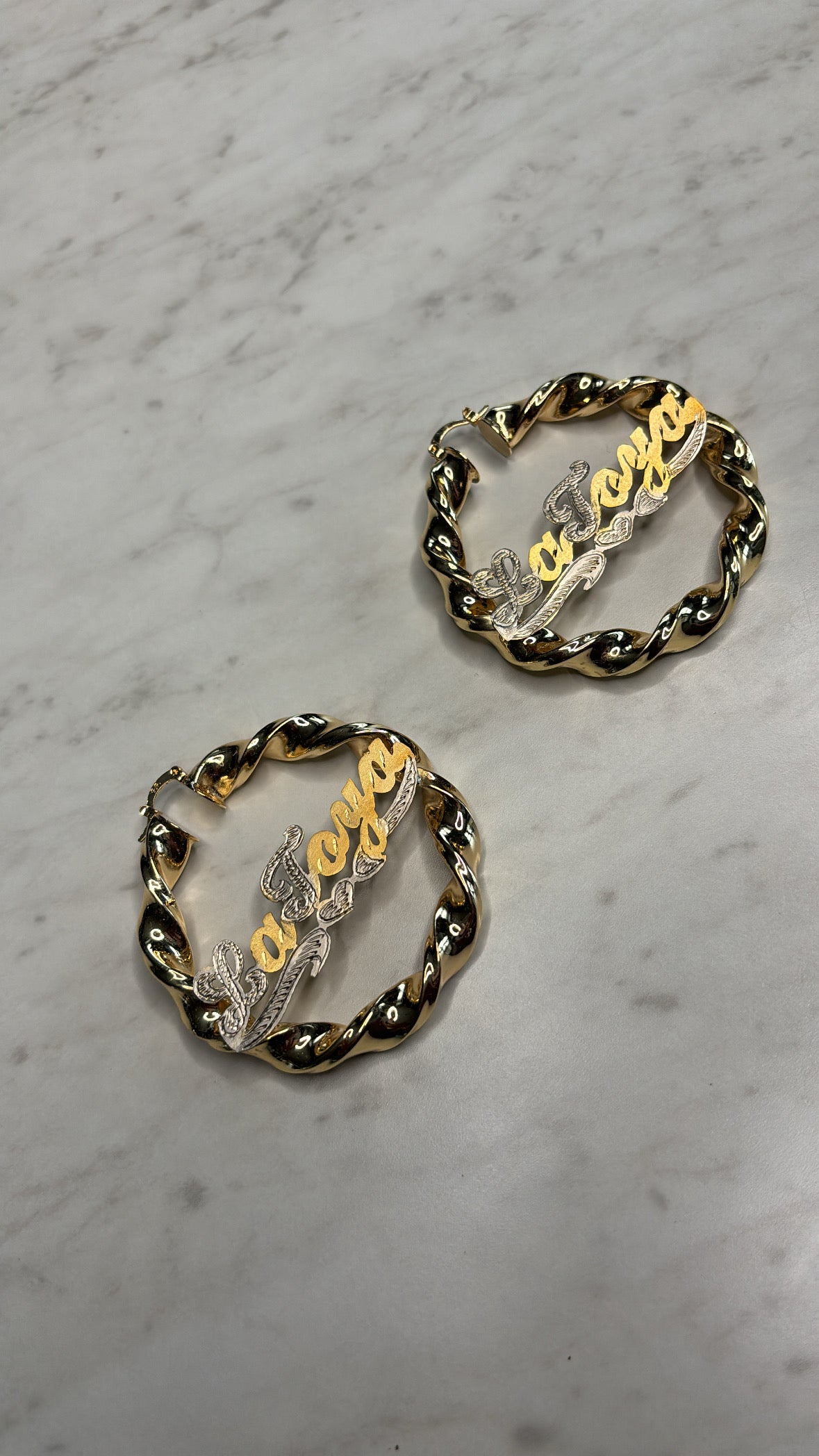 Personalized Twist Name Earrings