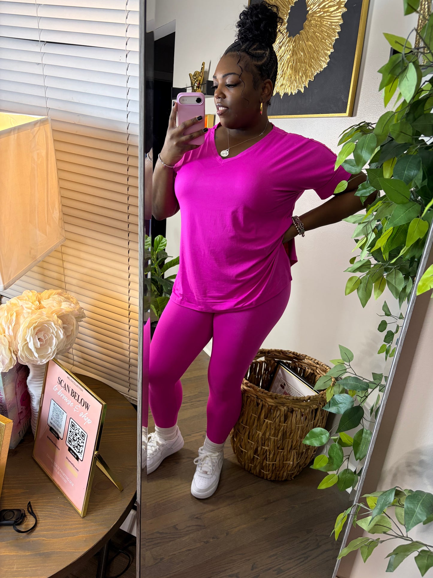 Neon Hot Pink Legging Set (Plus Size)