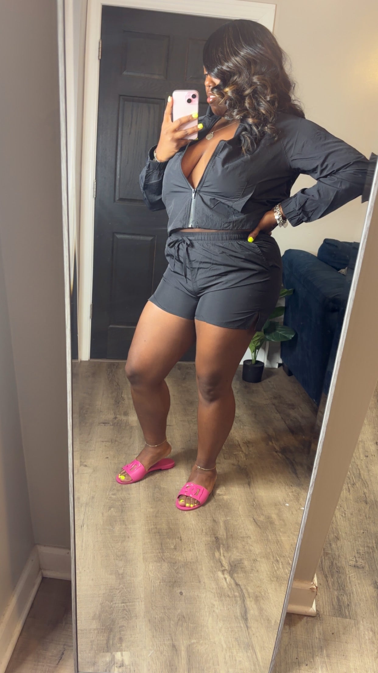 2 Piece Black Short Set