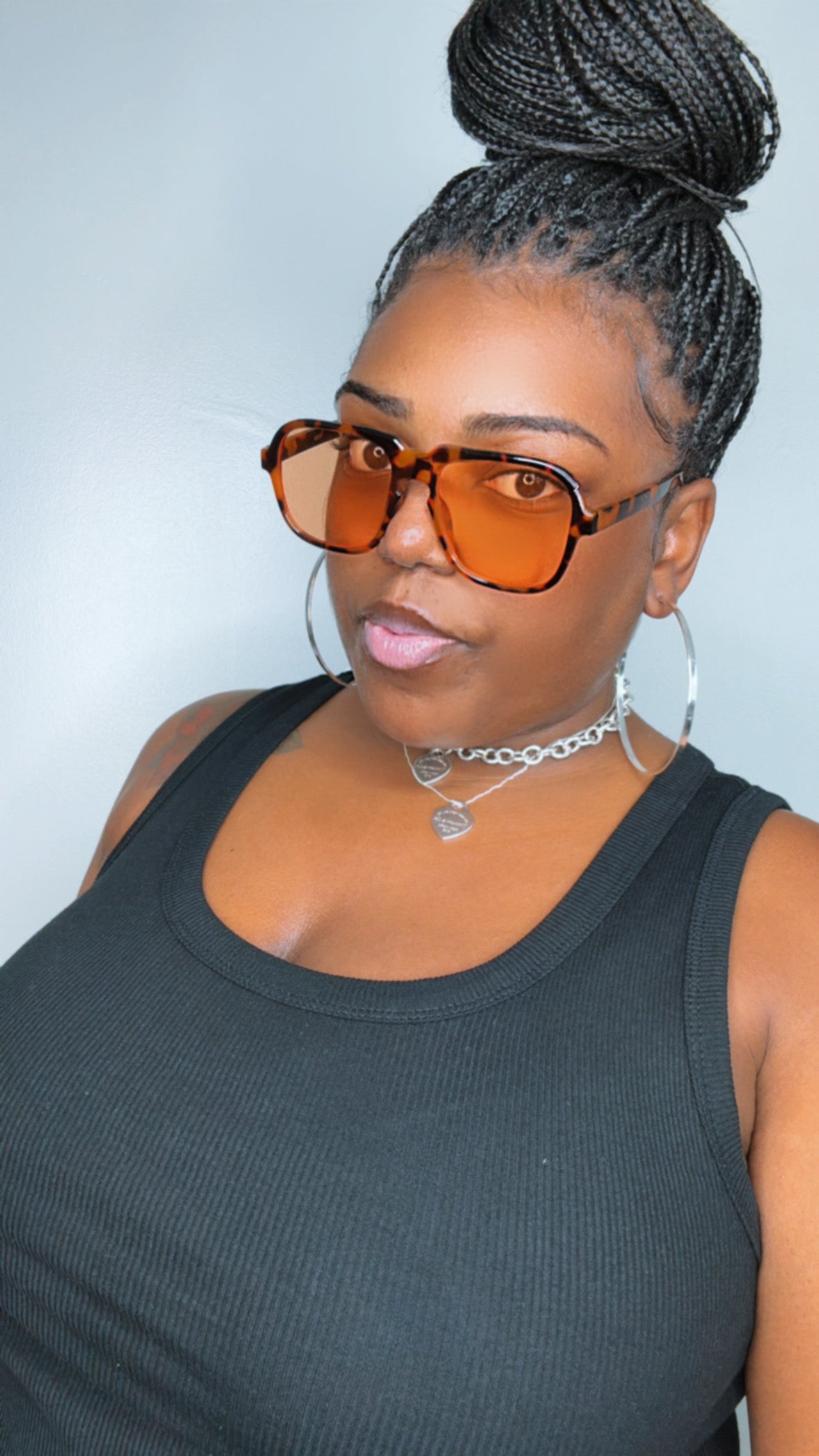Retro Aviator Color Lens Sunglasses