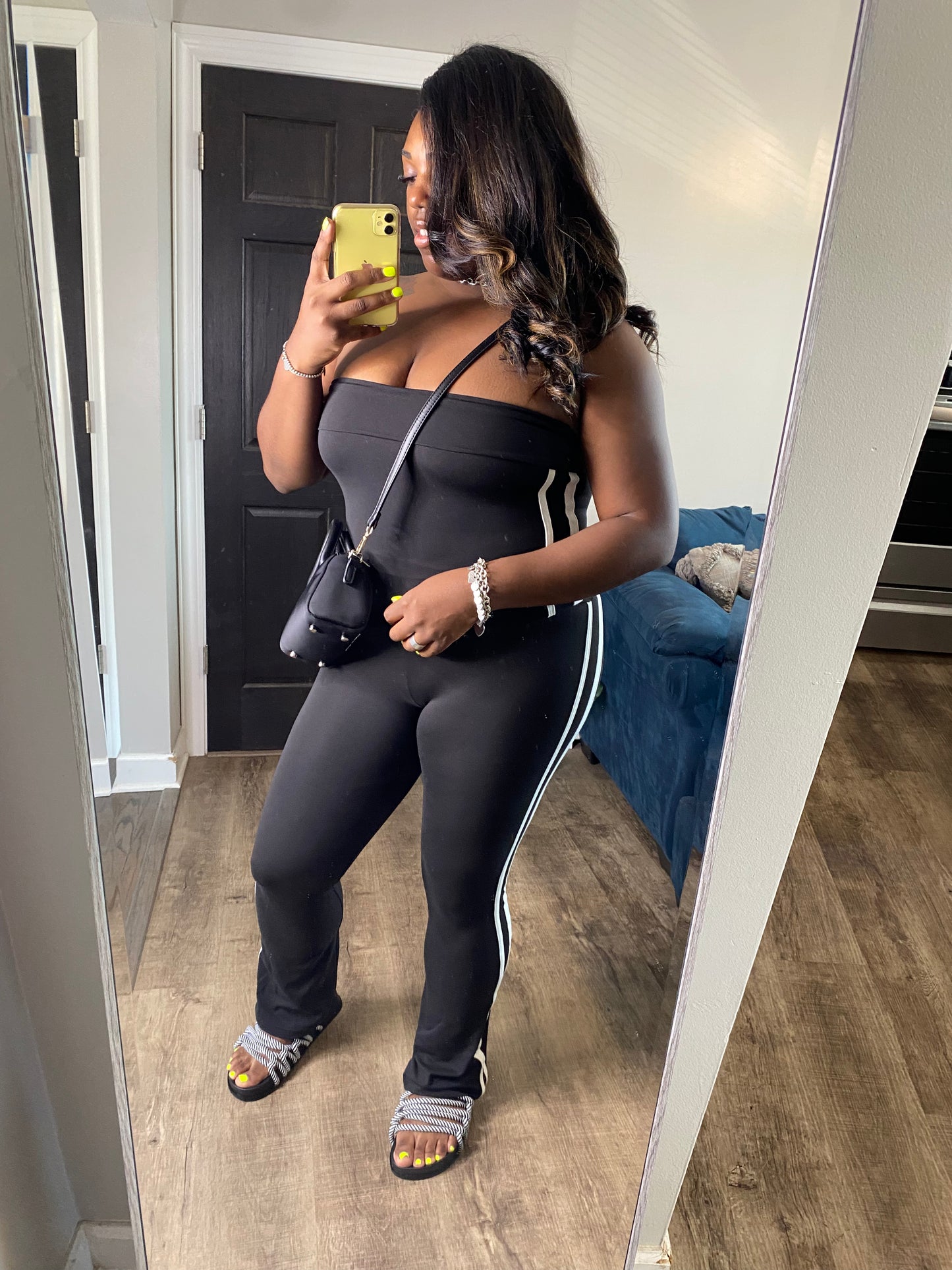 Black & White Tube Top Pants Set