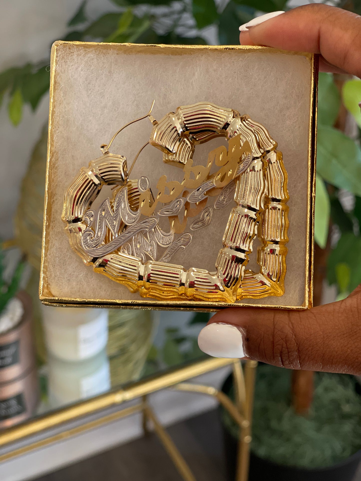 Personalized Heart Shaped Name Earrings