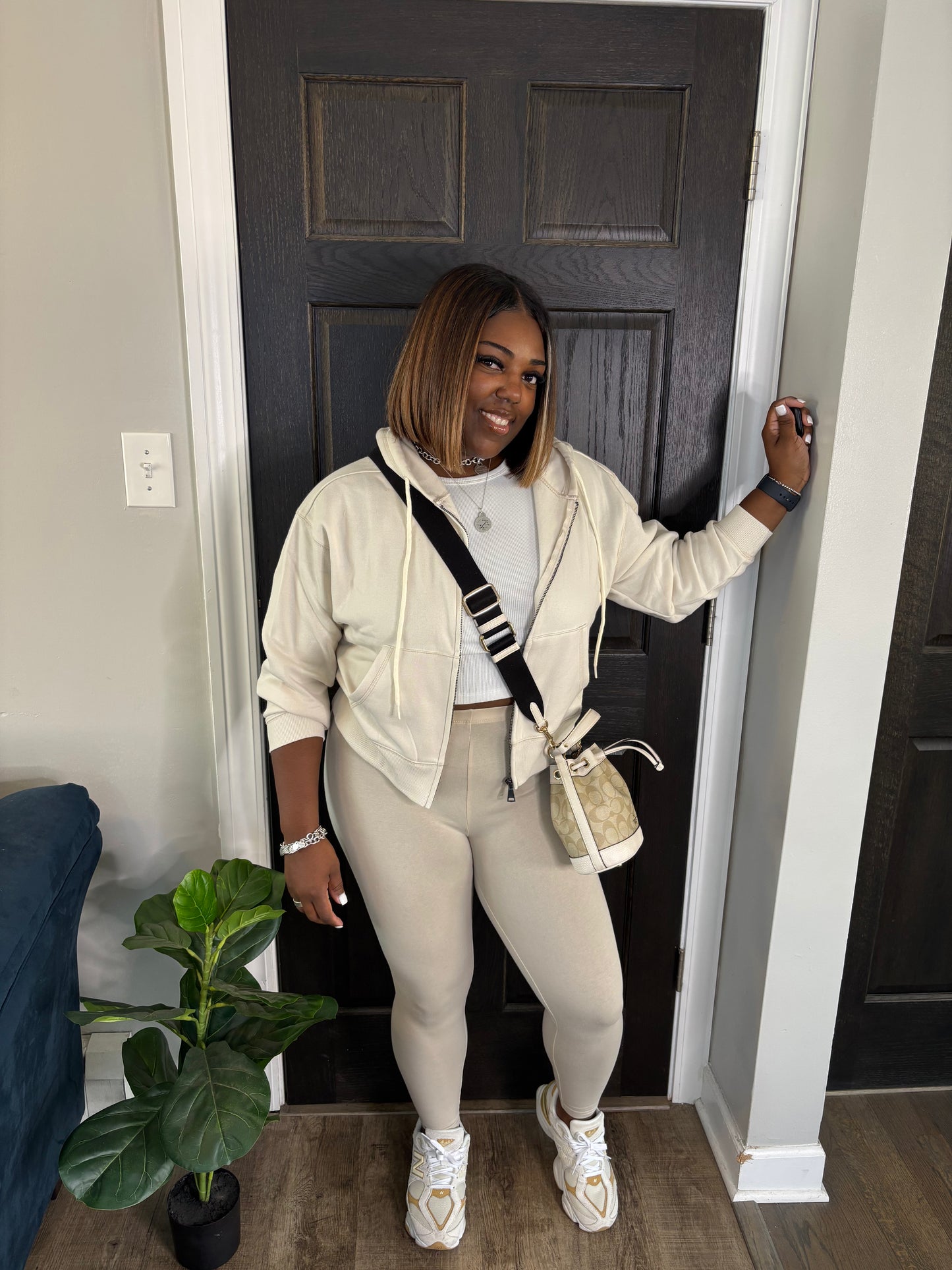 Cream 2 Piece Legging Set