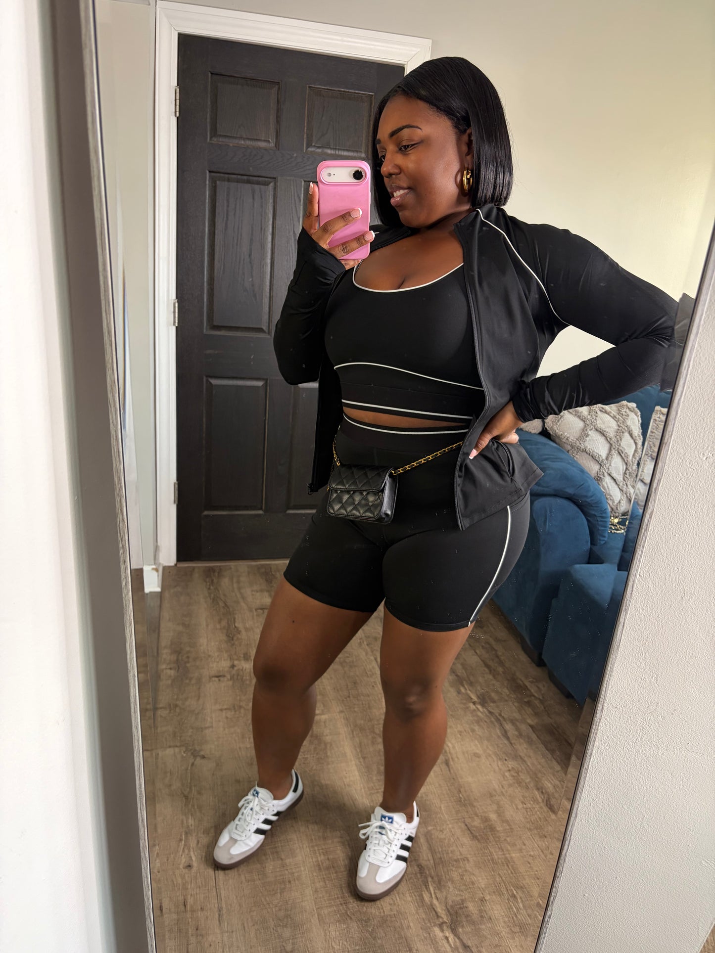 3 Piece Black Short Set