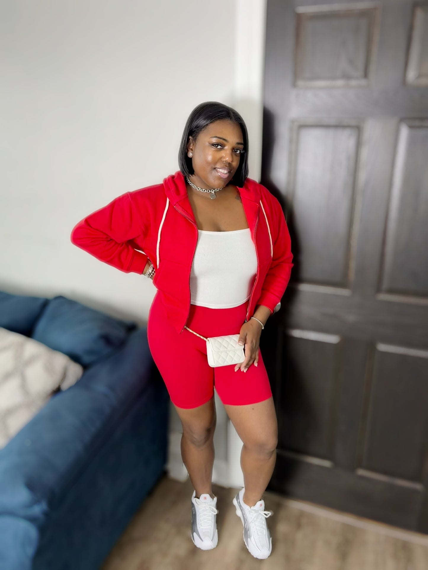 Red Hoodie & Short Set