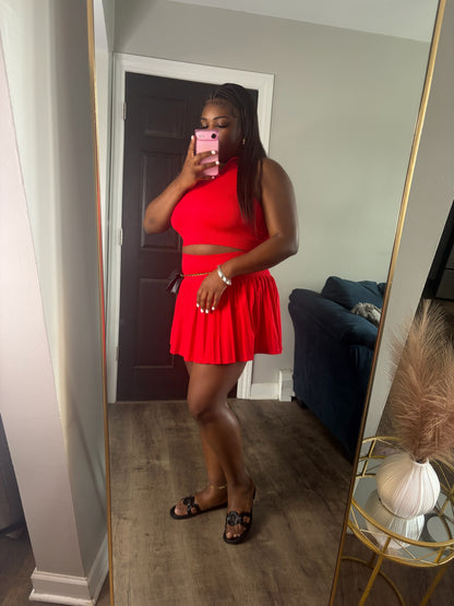 Red Skort 2 Piece Set