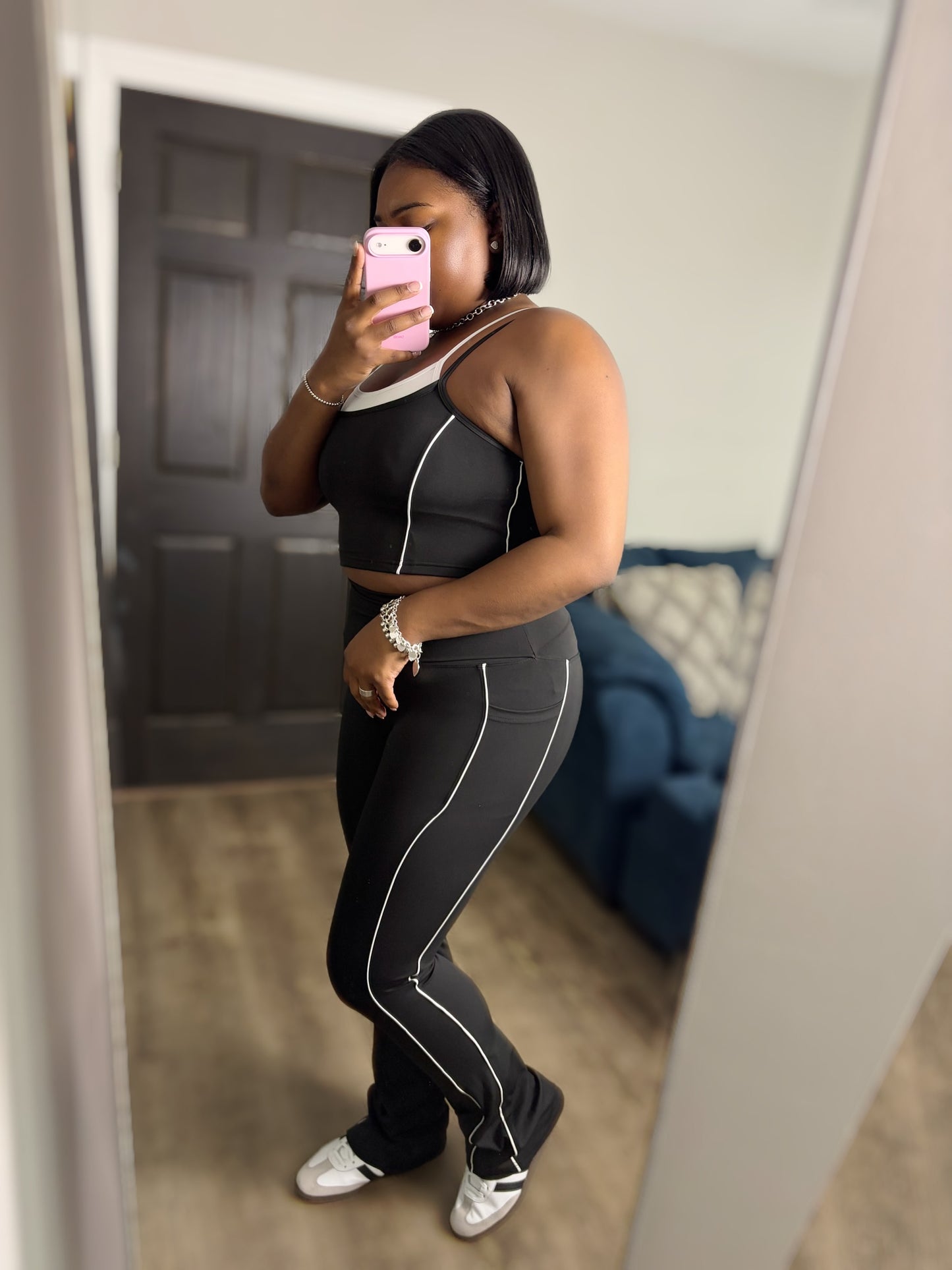 Black & White 2 Piece Pants Set