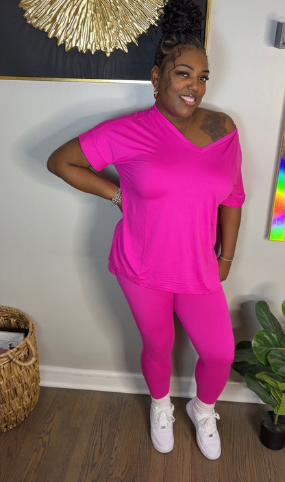 Neon Hot Pink Legging Set