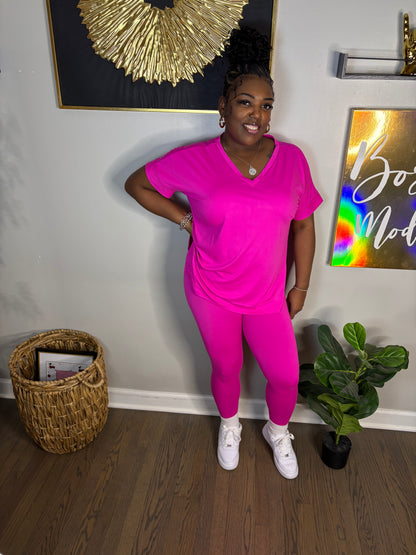 Neon Hot Pink Legging Set