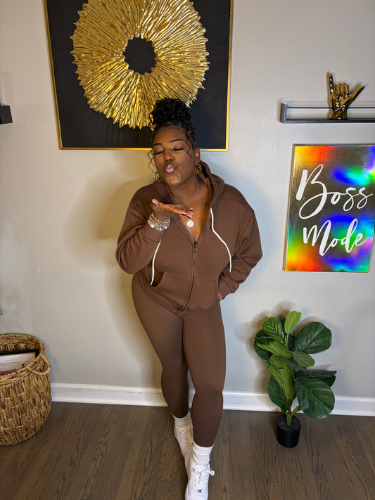 Brown Hoodie Set