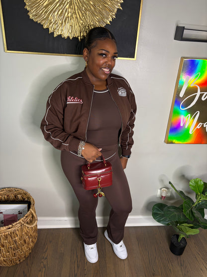 Brown 3 Piece Pants Set