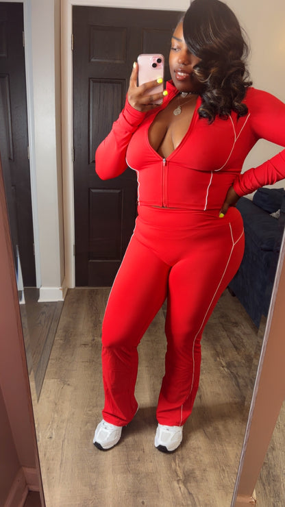 Red 2 Piece Pants Set