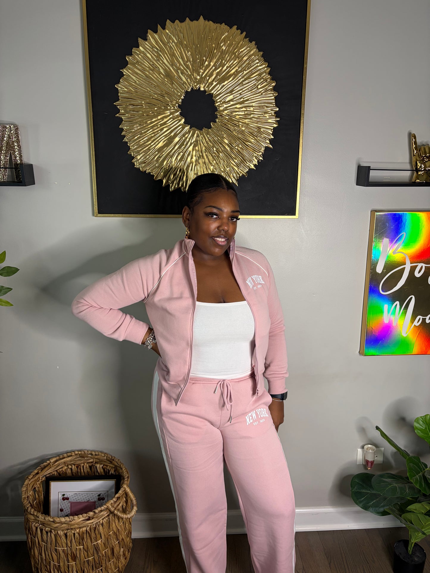 Soft Pink New York Jogger Set