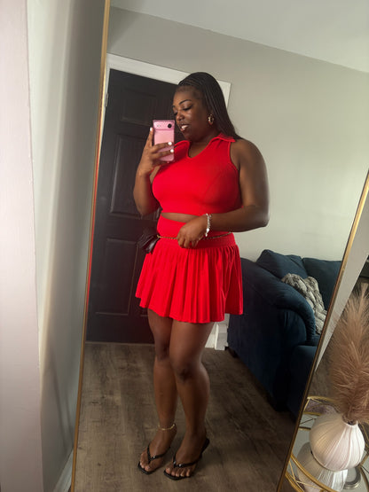 Red Skort 2 Piece Set