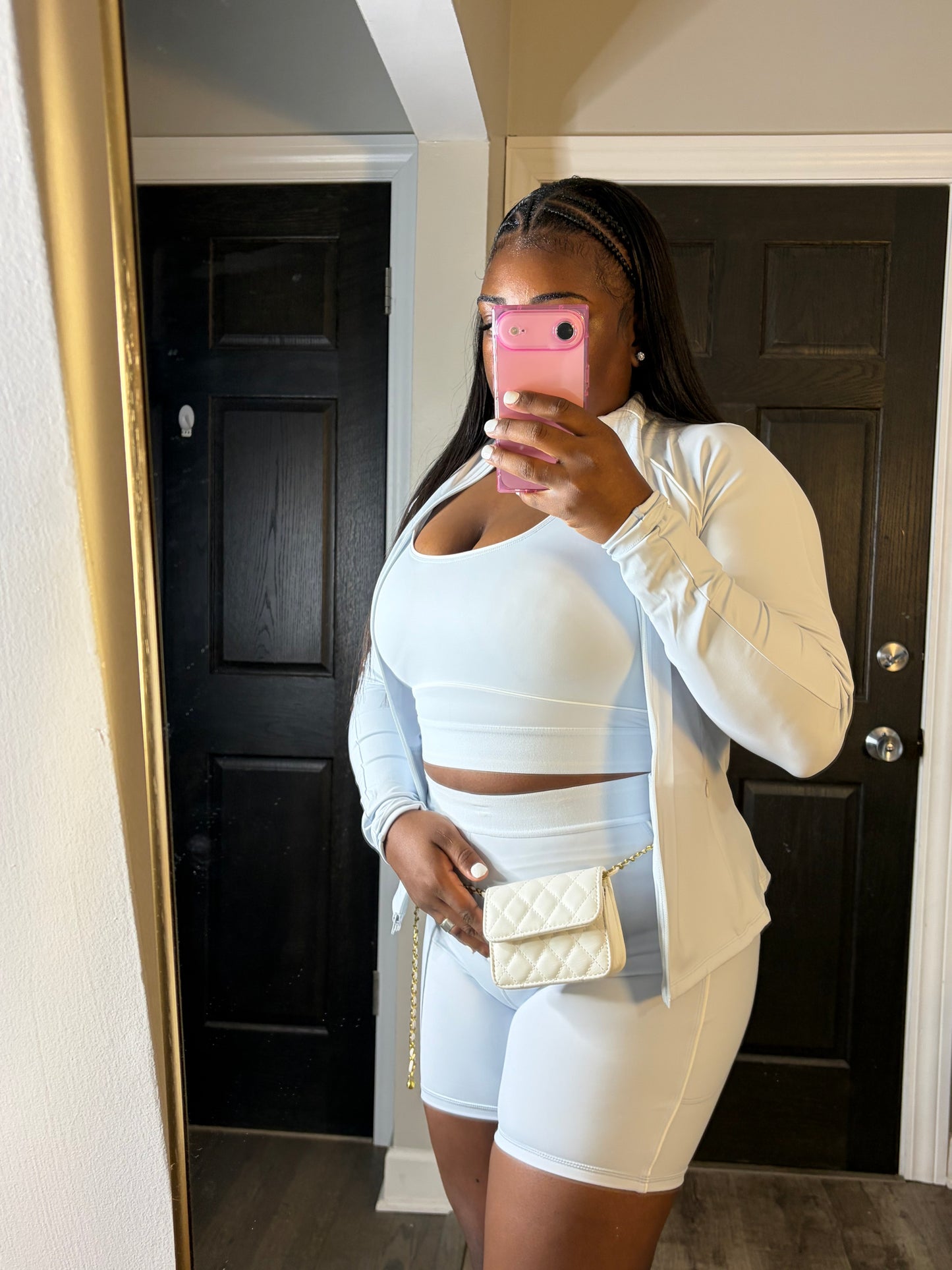 Light Blue 3 Piece Short Set