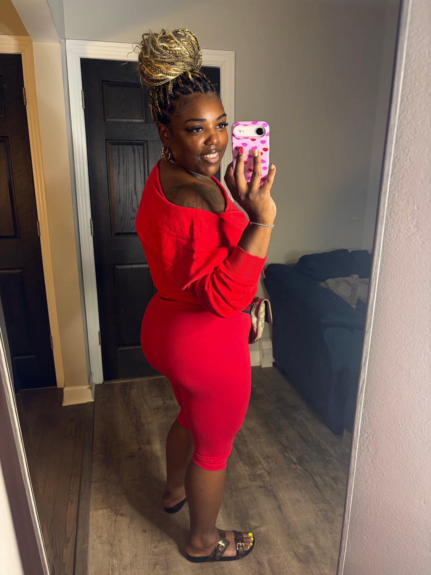 Red 2 Piece Capri Set