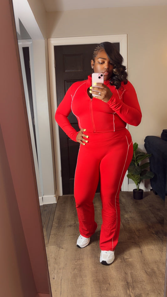 Red 2 Piece Pants Set