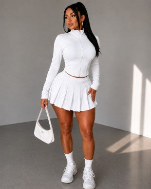 White 2 Piece Skort Set