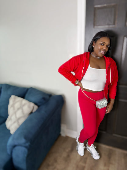Red Hoodie & Legging Set