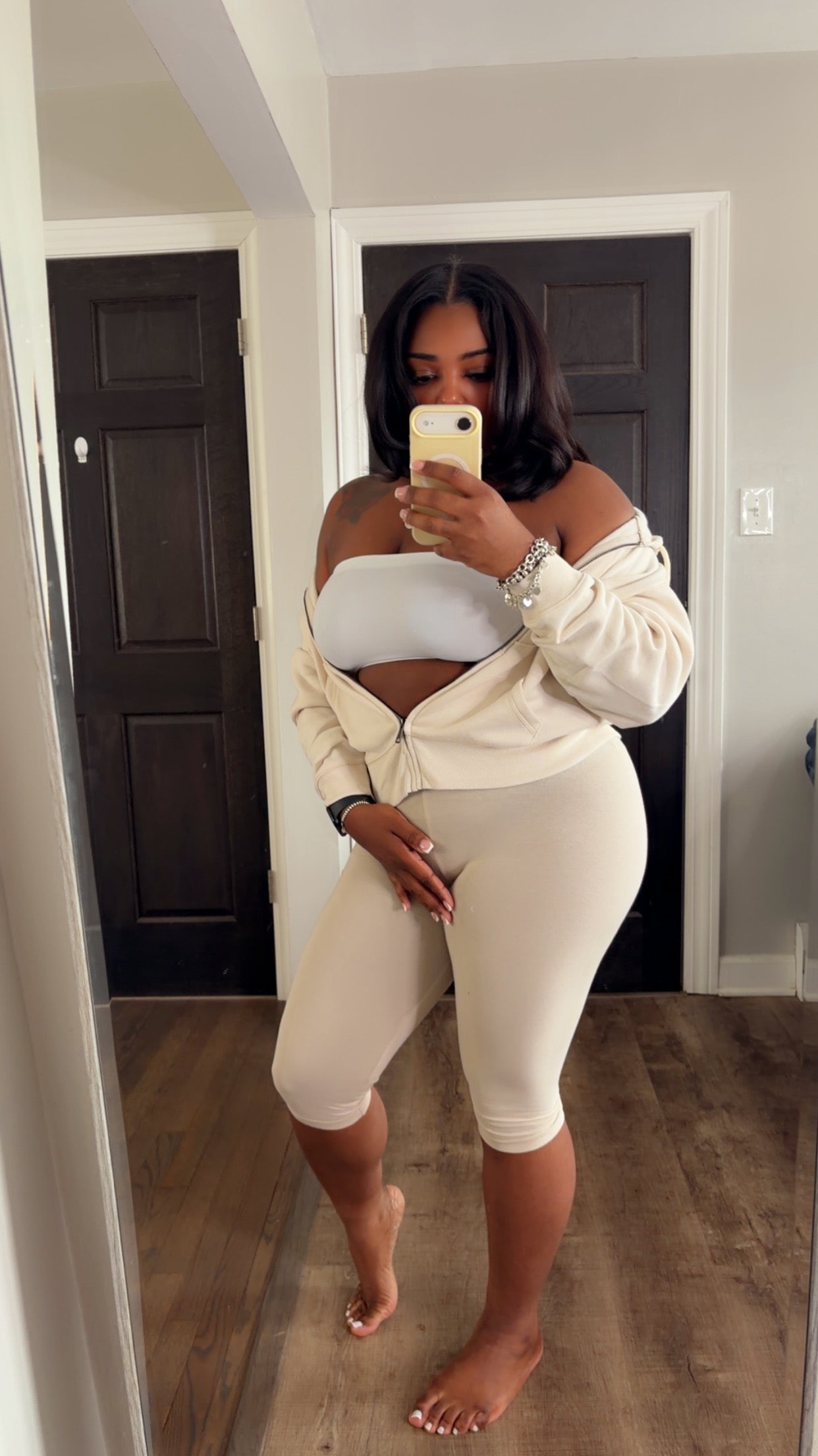 Cream 3 Piece Capri Set