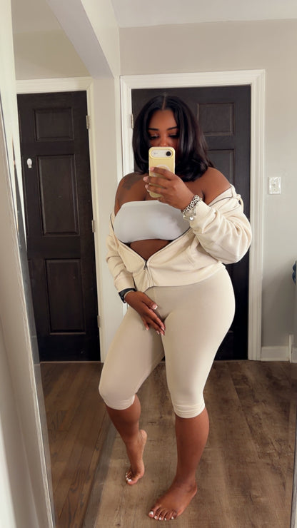 Cream 3 Piece Capri Set