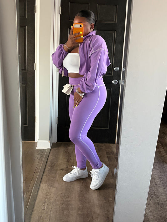 Purple 3 Piece Legging Set