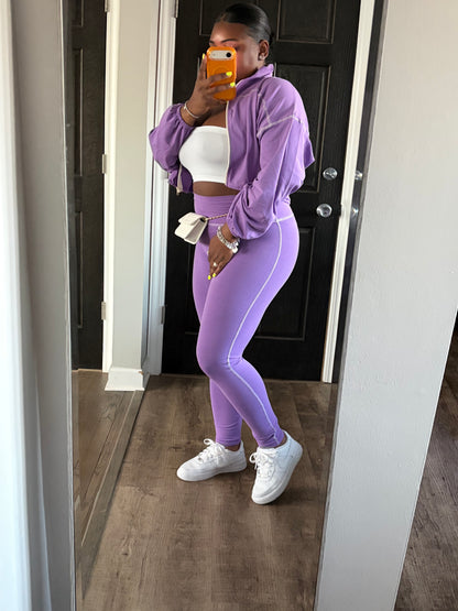 Purple 3 Piece Legging Set