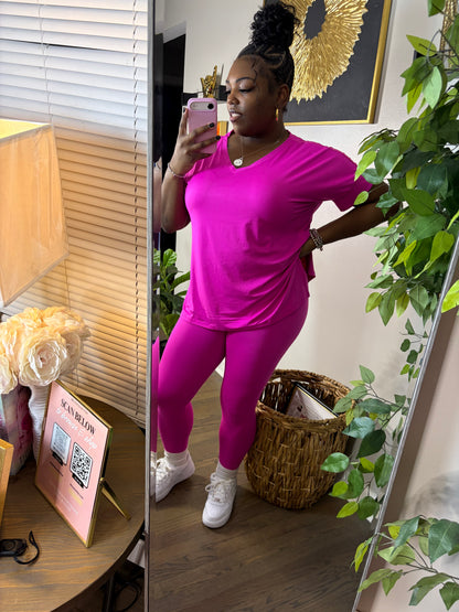 Neon Hot Pink Legging Set