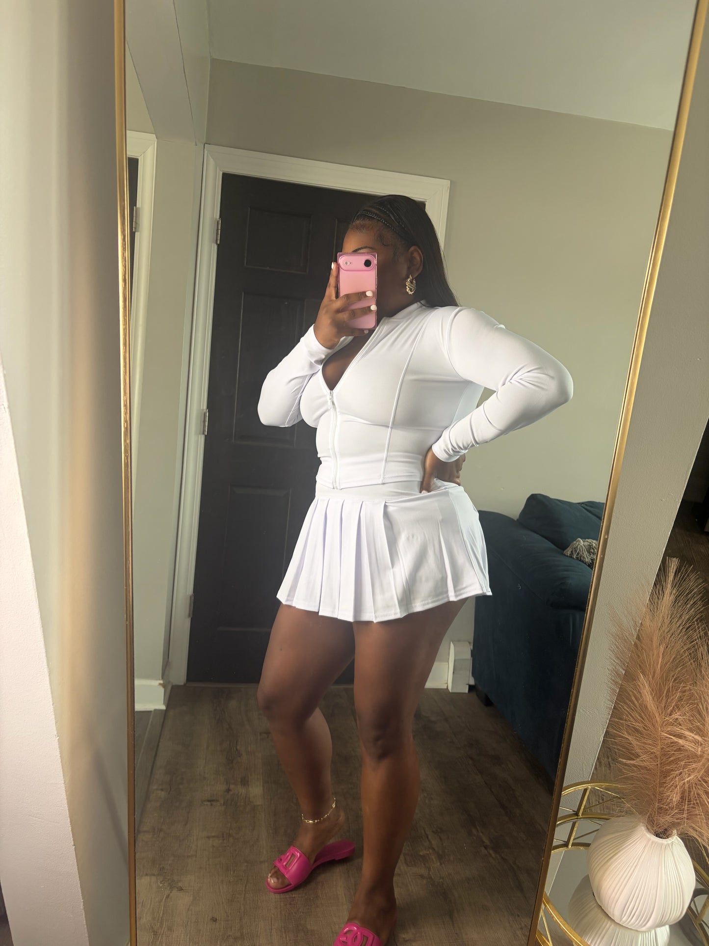 White 2 Piece Skort Set