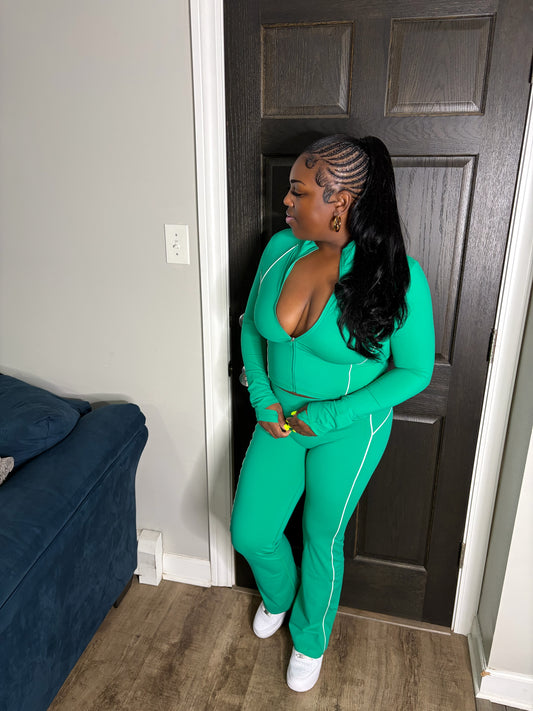 Jade Green 2 Piece Pants Set