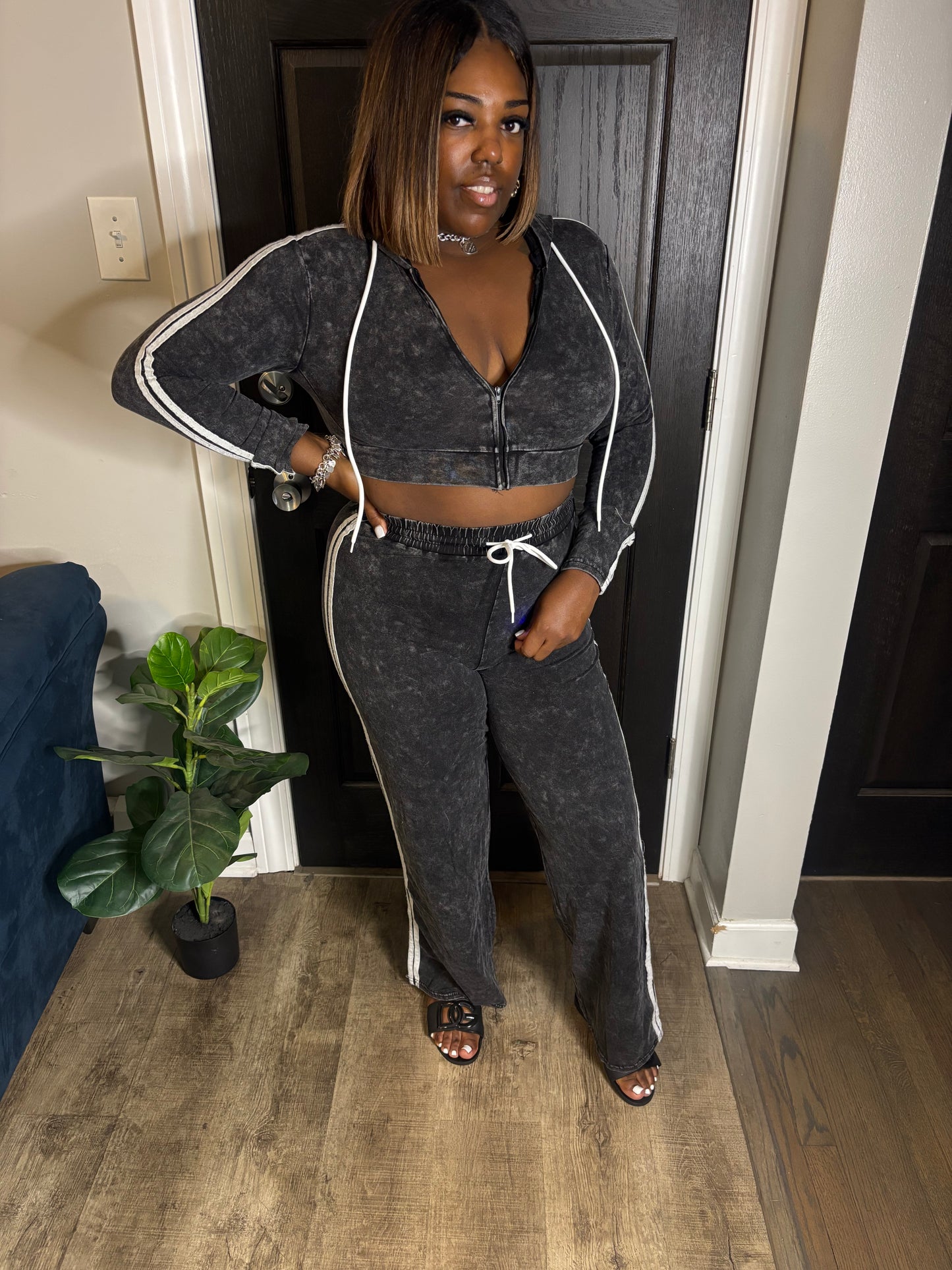 Charcoal 2 Piece Pants Set