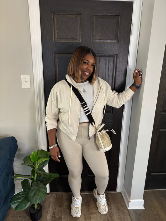 Cream 2 Piece Legging Set