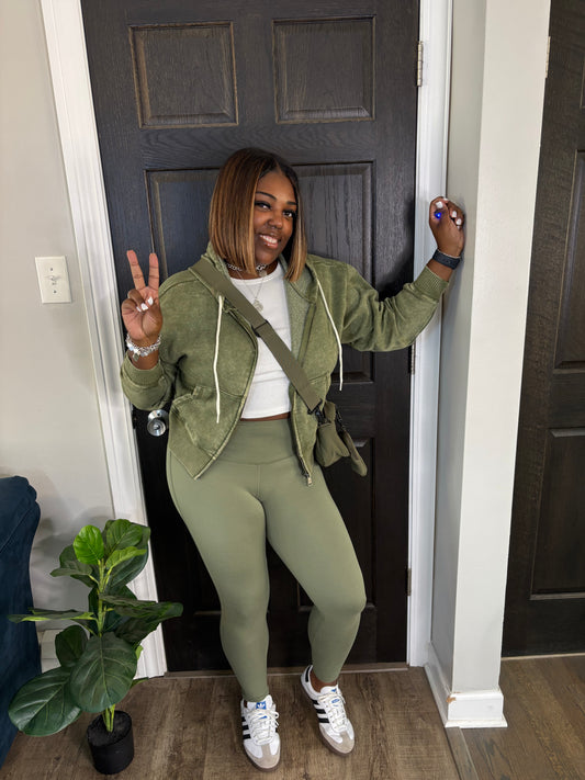 Light Olive 2 Piece Legging Set