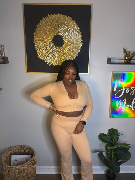 Tan 3 Piece Pants Set