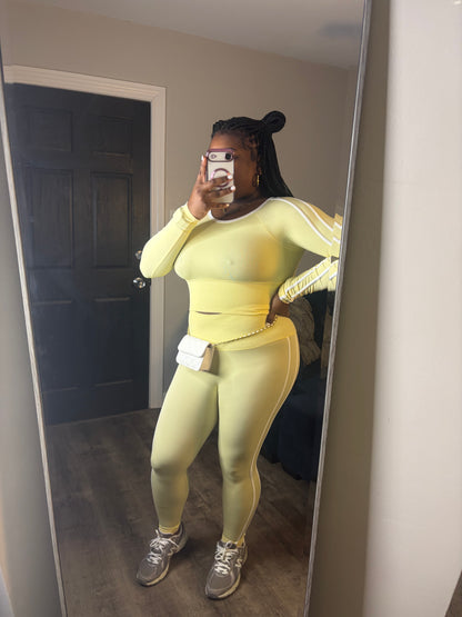 Yellow & White Legging Set