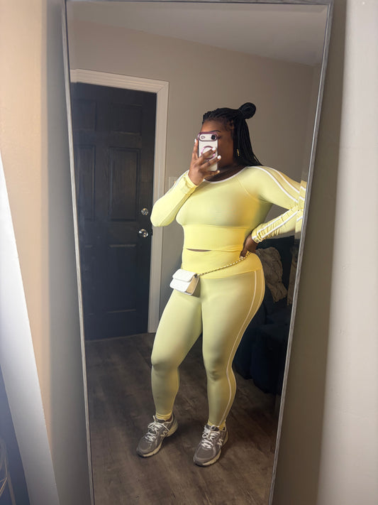Yellow & White Legging Set