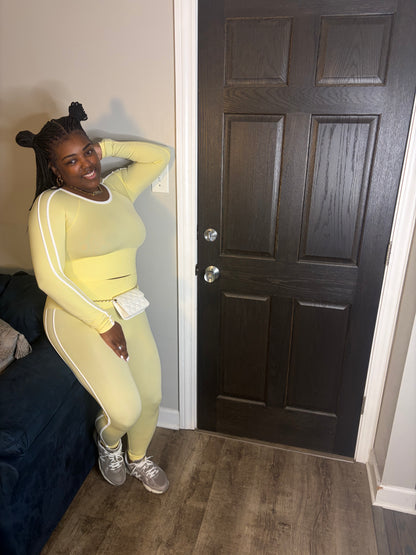 Yellow & White Legging Set