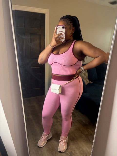 Pink & Burgundy Legging Set