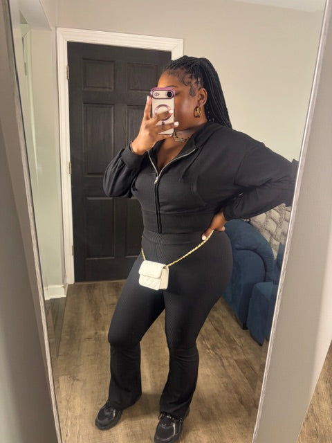 Black Hoodie & Pants Set