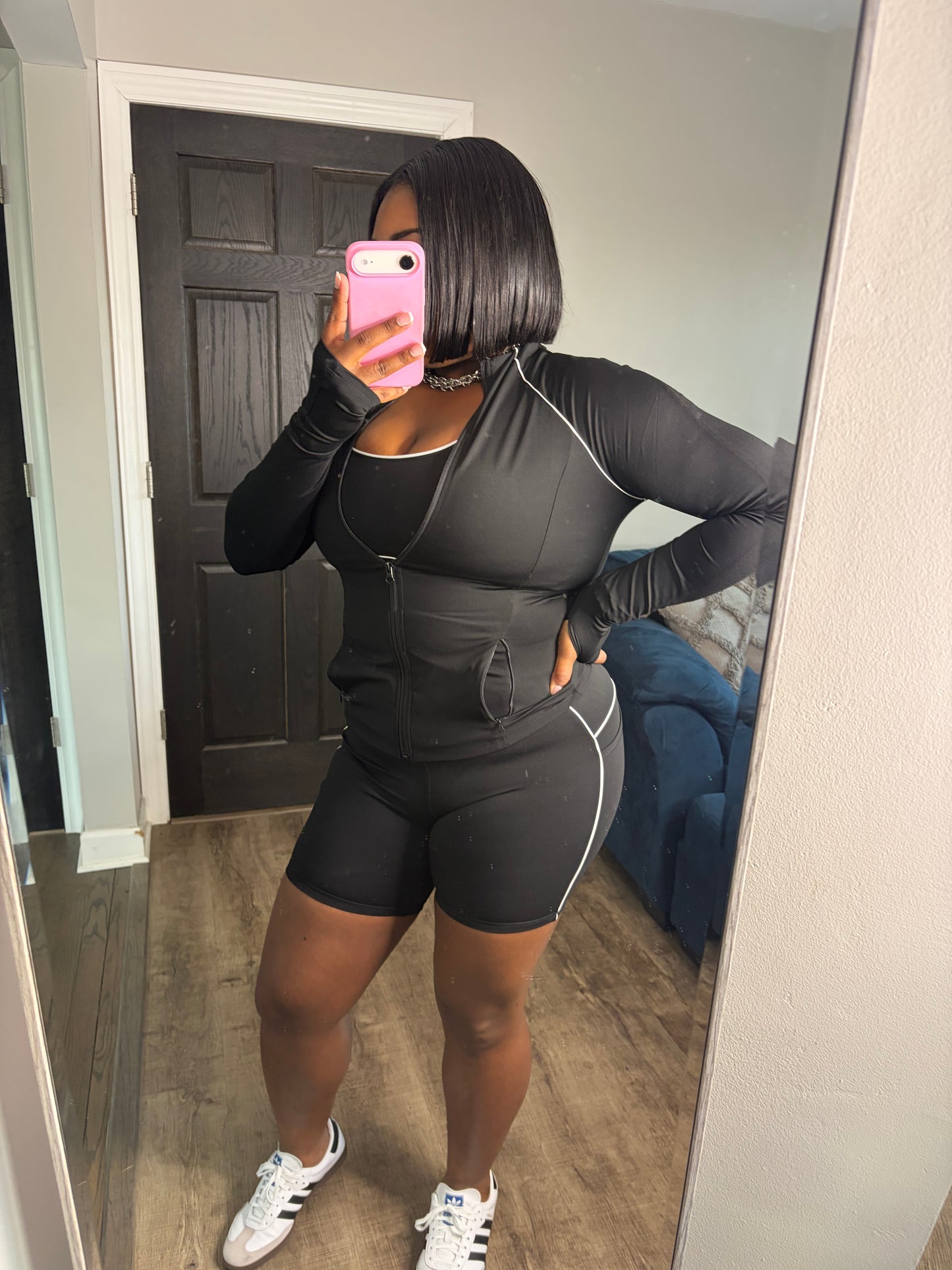 3 Piece Black Short Set