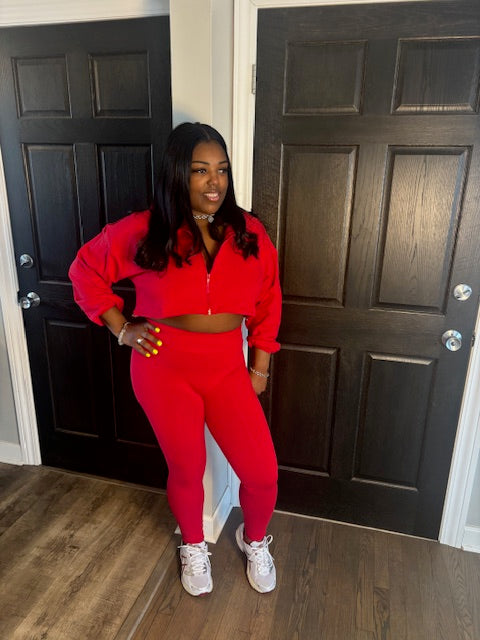 red legging set