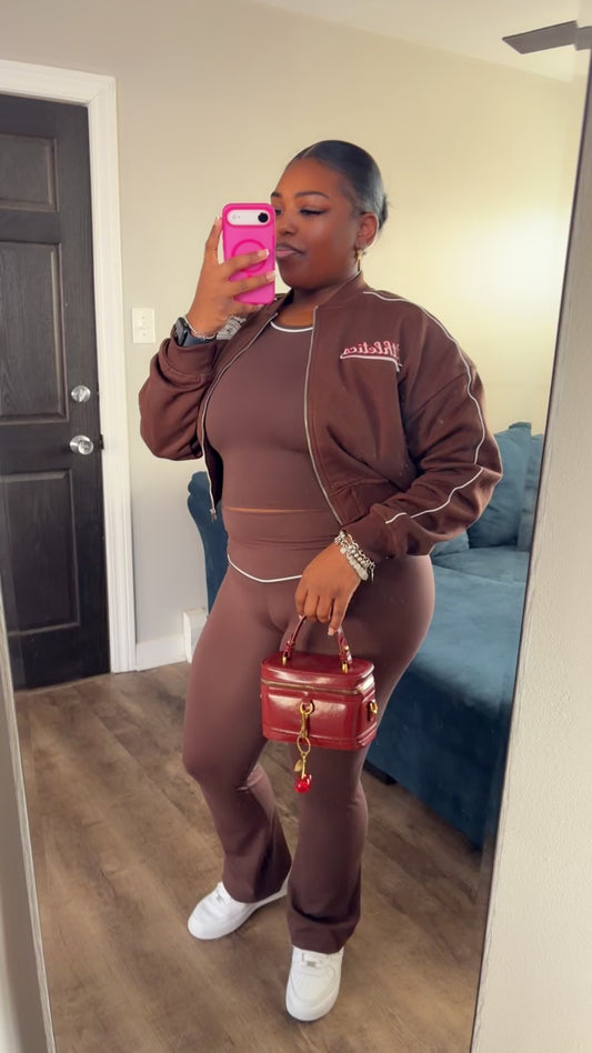 Brown 3 Piece Pants Set